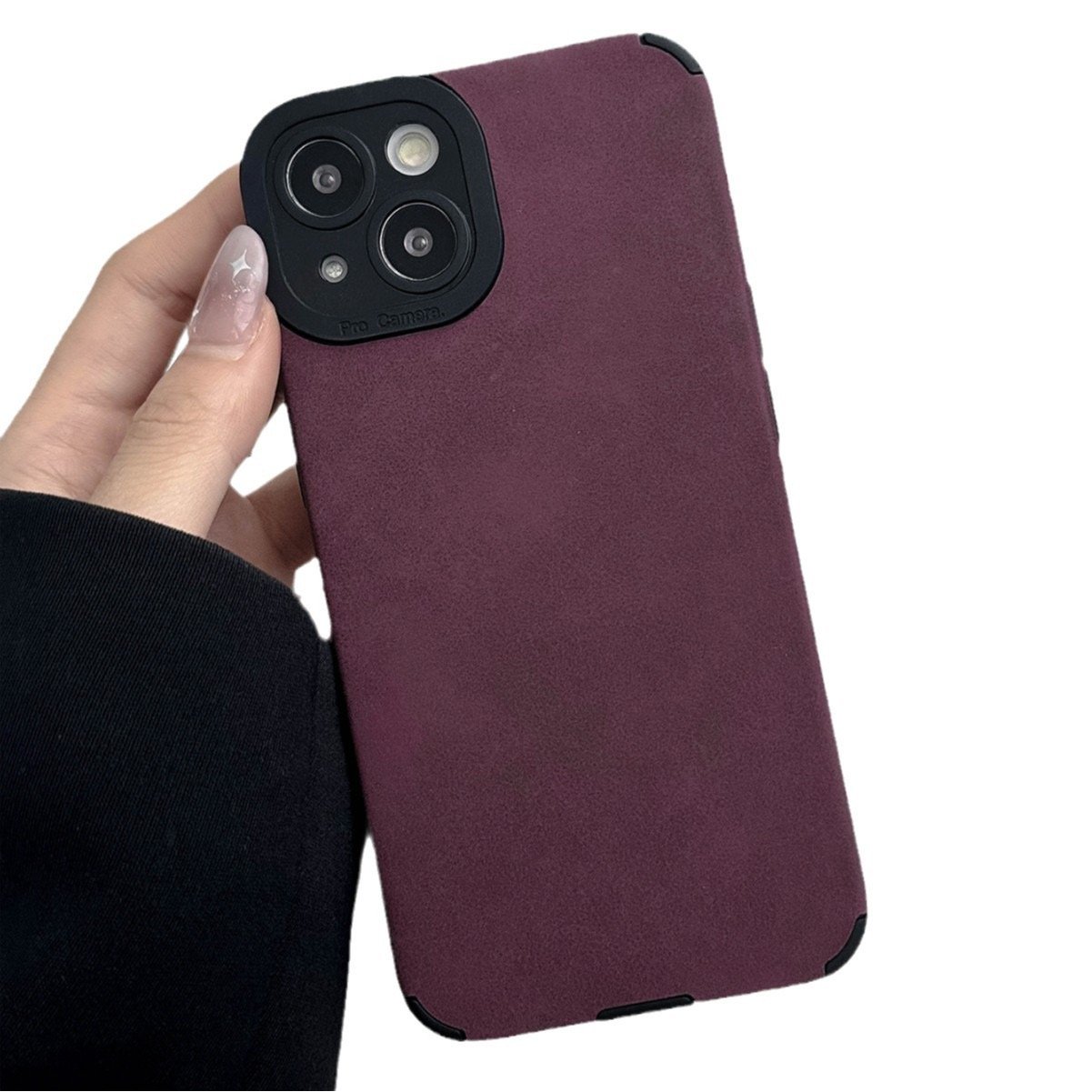 Cat-Eye Leather-Like Eye Skin Texture Lambskin Leather Phone Case with Suede Texture Suitable for iPhone 17 Pro Max Leather Texture