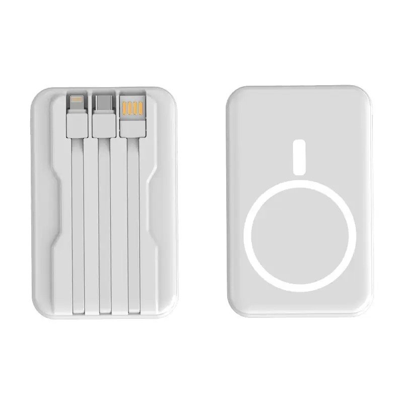 Wholesale Power Bank Magnetic Magsafe Comes with Cable Mini 10000 Mah Mobile Power Supply Customized Flash Charging